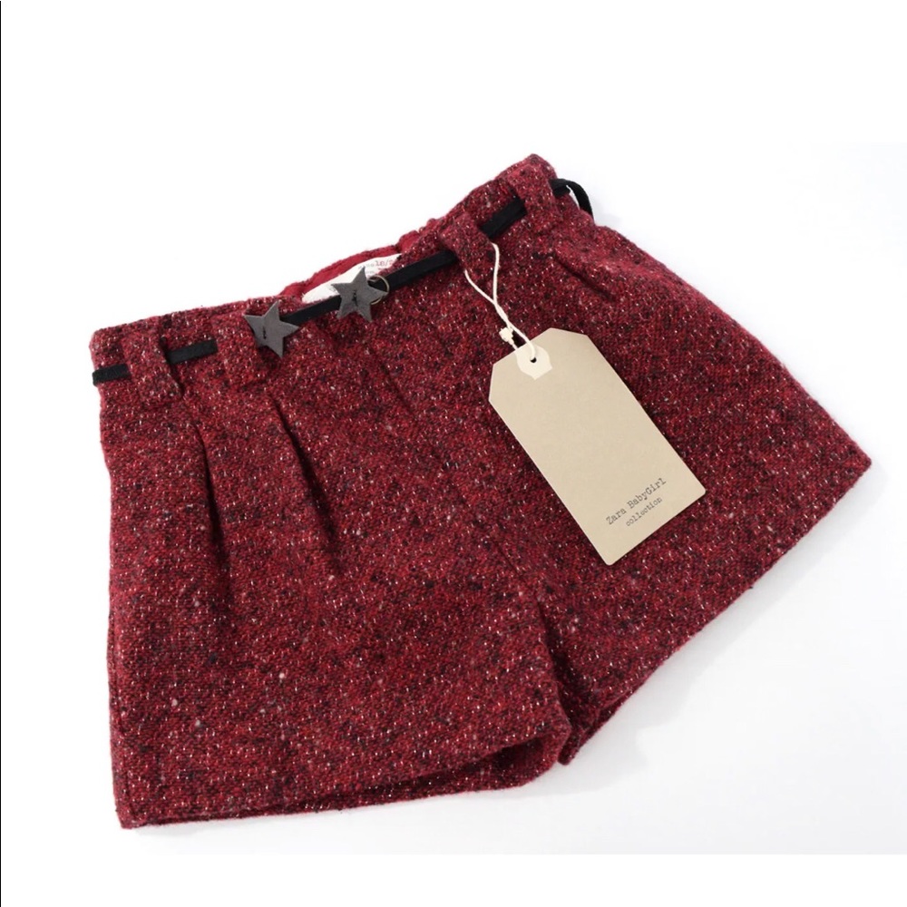 Zara BabyGirl Bermuda Shorts Ruby with Belt